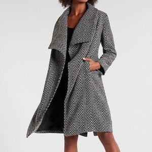 Express Chevron Wedge Cacoon Coat